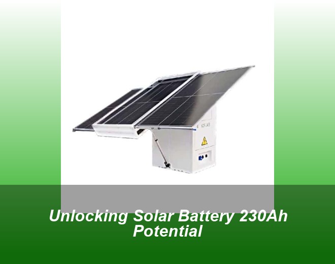 Unlocking Solar Battery 230Ah Potential